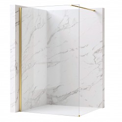 REA/S - Sprchová zástěna Flexi Transparent / Brush Gold 100 (KPL-K99262)