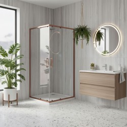 REA/S - Sprchový kout City 80x80 Copper Brush Se sprchovou vaničkou Savoy (KPL-K6982)