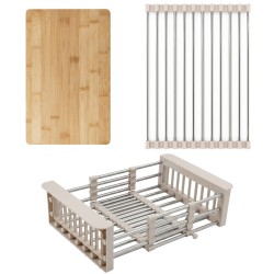 REA - Sada dřezových doplňků 3-dílná Beige (KPL-09975)