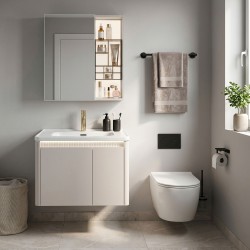 REA - Sada koupelnového nábytku s umyvadlem Sora DE07-60 Beige 60CM (REA-M0607)