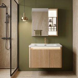 REA - Sada koupelnového nábytku s umyvadlem Sora DE07-70 Oak 70CM (REA-M0608)