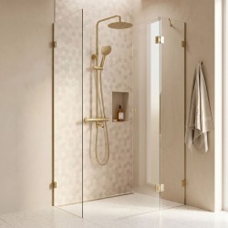 REA - Sprchová sada s termostatem LUNGO Diamond - Gold Brush (REA-P8923)