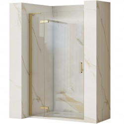 REA - Sprchové dveře 100 bez stěnového profilu HUGO kartáčované zlato  (REA-K8413)