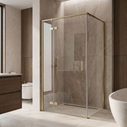 REA - Sprchový kout Bruno 100x80 Brush Gold (REA-K3601)
