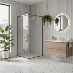 REA - Sprchový kout City 80x80 Copper Brush Bez sprchové vaničky (REA-K6982)