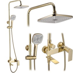 REA - Sprchový set s baterií 150mm STORM zlatá (REA-P9531)