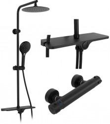 REA - Sprchový set s batériou 150mm Mike čierna (REA-P0550)