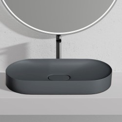 REA - Umyvadlo  IRIS 71 CM GREY MATT na desku - konglomerát (REA-U4306)