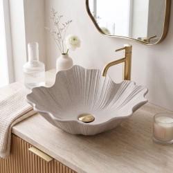 REA - Umyvadlo na desku Flower Beige (REA-U7888)