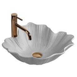 REA - Umyvadlo na desku Flower Grey (REA-U7885)