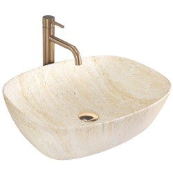 REA - Umyvadlo na desku Freja - Travertine Matt (REA-U6689)