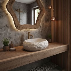 REA - Umyvadlo na desku Mika Beige (REA-U4332)