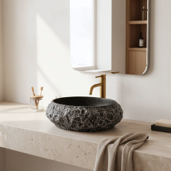 REA - Umyvadlo na desku Mika Gabro Black (REA-U0634)