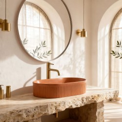 REA - Umyvadlo na desku Vanda Cinnamon Matt 49x31 (REA-U6377)