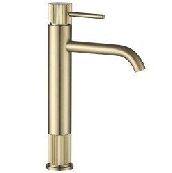 REA - Umyvadlová vysoká baterie Lungo Stripe Brush Gold (REA-B8051)