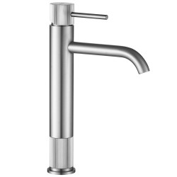 REA - Umyvadlová vysoká baterie Lungo Stripe Brush Nickel (REA-B8053)