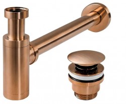 REA - Umyvadlový sifon s univerzální výpustí click-clack - COPPER MAT (REA-A5699)