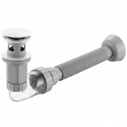REA - Umyvadlový sifon s univerzální výpustí click-clack Flow White (REA-A9493)
