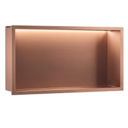 REA - VESTAVNÁ KOUPELNOVÁ POLICE LED 30x60 brush copper (REA-08568)