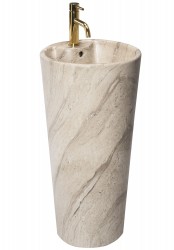 REA - Volně stojící umyvadlo Blanka Natural Matt Marble 40x40 (REA-U4664)