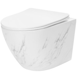 REA - Závěsná WC mísa včetně sedátka Carlos Nature Marble (REA-C6606)