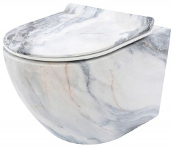 REA - Závěsná WC mísa včetně sedátka Carlos Slim Rimless (REA-C8003)