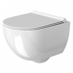 REA - Závěsná WC mísa včetně sedátka Carter Rimless bílá (REA-C1450)