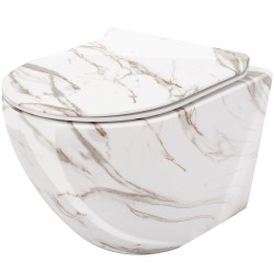 REA - Závěsná WC mísa včetně sedátka RIMLESS Carlos Slim Lava Shiny lesk (REA-C0536)