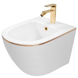 REA - Závěsný bidet Carlo Mini White Gold Edge (REA-C6990)