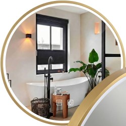 REA - Zrcadlo LED 100cm MMJ BRUSH GOLD (HOM-05548)