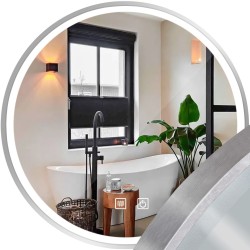 REA - Zrcadlo LED 90cm MMJ BRUSH SILVER (HOM-06550)