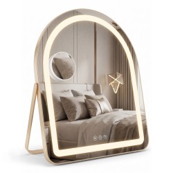 REA - Zrcadlo LED GLAM L.Gold 40x45cm (HOM-01807)