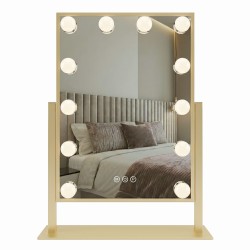 REA - Zrcadlo LED HOLLYWOOD L.Gold 30x40 (HOM-01804)