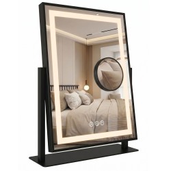 REA - Zrcadlo LED LUMI Black 30x40cm (HOM-01805)