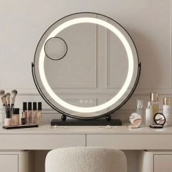 REA - Zrcadlo LED MAKE-UP Black 40 cm (HOM-12020)