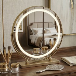 REA - Zrcadlo LED MAKE-UP L.Gold 40 cm (HOM-01809)
