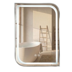 REA - Zrcadlo LED ZONE 70x50  BRUSH NICKEL (HOM-00305)