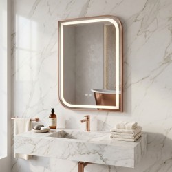REA - Zrcadlo LED ZONE 80x60 BRUSH  ROSE GOLD (HOM-00300)