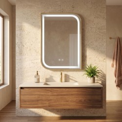 REA - Zrcadlo LED ZONE 80X60 GOLD BRUSH (HOM-00209)