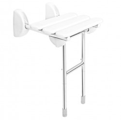 RIDDER - HANDICAP sklopné sedátko do sprchového koutu s podpěrou, 38x36cm, bílá (A140101-1)