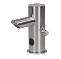 SANELA - Automatická umyvadlová směšovací baterie, bateriové napájení, nerez (SLU 92B)