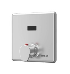 SANELA - Automatické ovládání sprchy, s elektronikou ALS, s termostatem, 24 V DC, Bluetooth, nerez (SLS 02TA)