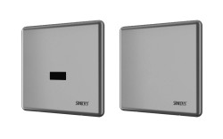 SANELA - Automatický splachovač pisoáru, s elektronikou ALS a integrovaným zdrojem, 230 V AC, Bluetooth, matný nerez (SLP 05KZX)