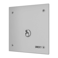SANELA - Automatický splachovač WC s piezo tlačítkem, bateriové napájení 6 V (SLP 02PBA)