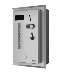 SANELA - Automaty Vestavný mincovní automat pro 4-8 sprch, přímé ovládání, antivandal, matný nerez (SLZA 02LMZ)