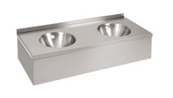 SANELA - Dvojumyvadlo s opláštěním 1200x500 mm, bez otvoru pro baterii, matná nerez (SLUN 19P)