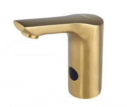 SANELA - Elektronický umyvadlový ventil, bateriové napájení, matná zlatá (SLU 62GXB)