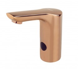 SANELA - Elektronický umyvadlový ventil, bateriové napájení, růžové zlato (SLU 62FB)