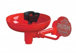 SANELA - Lékařské sprchy Nerezová oční sprcha se dvěma hlavicemi, vaničkou a spouštěcí pákou (SLSN 20)