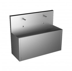 SANELA - Nerezová umyvadla Celoopláštěný závěsný mycí žlab, 2 senzorové baterie, síťové napájení, antivandal, nerez (SLUN 80EA)